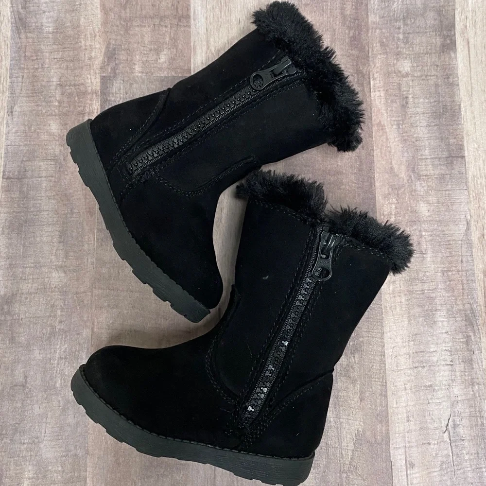 Cat & Jack girls black faux suede boots